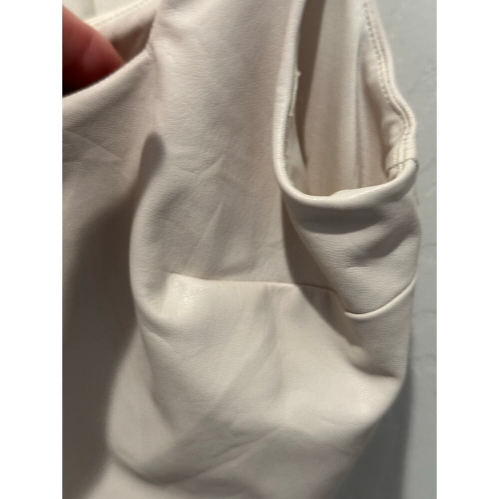 Express Women's Cream faux leather  crop Tank Top Size Small - Picture 2 of 5